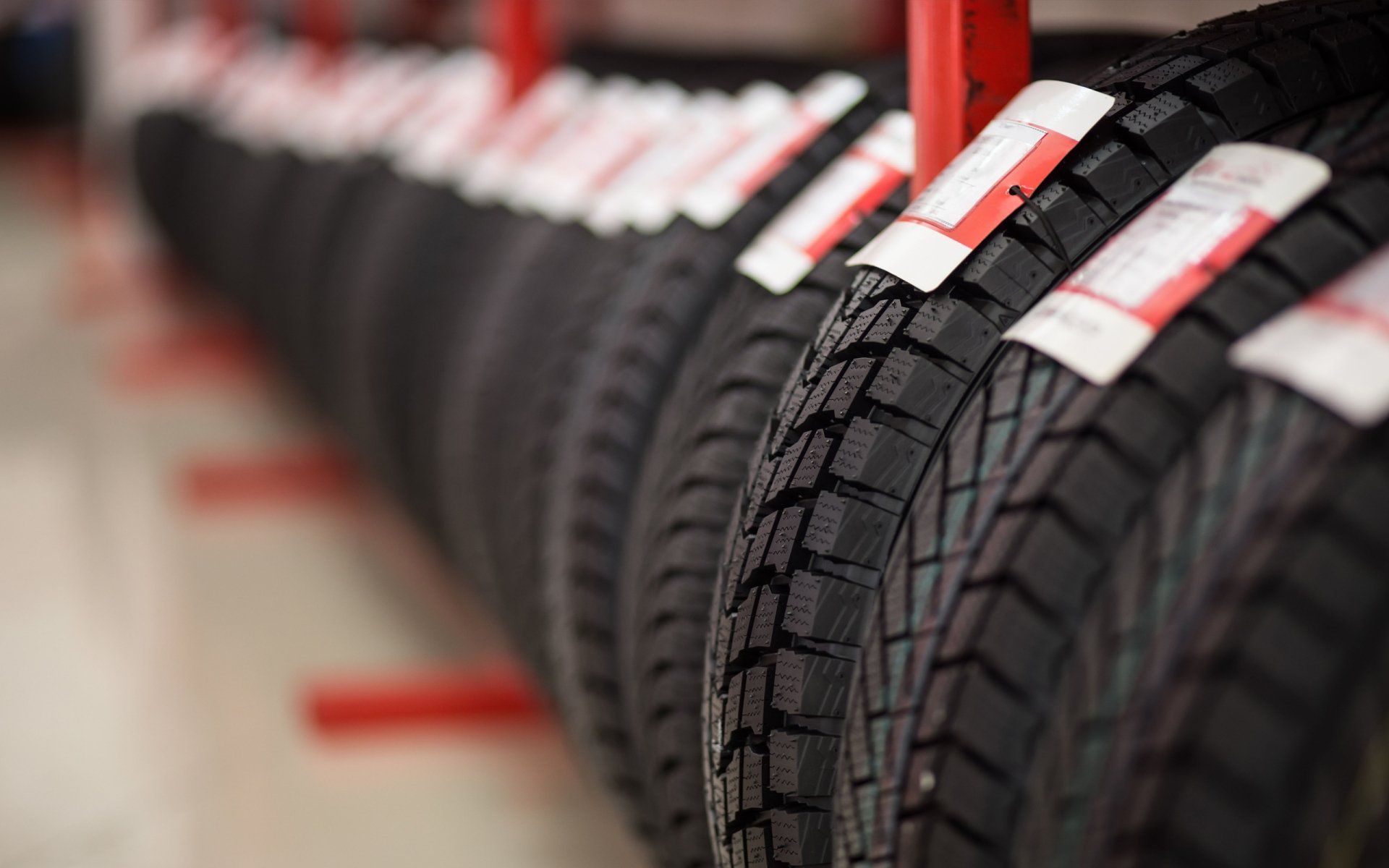 Row of new tires