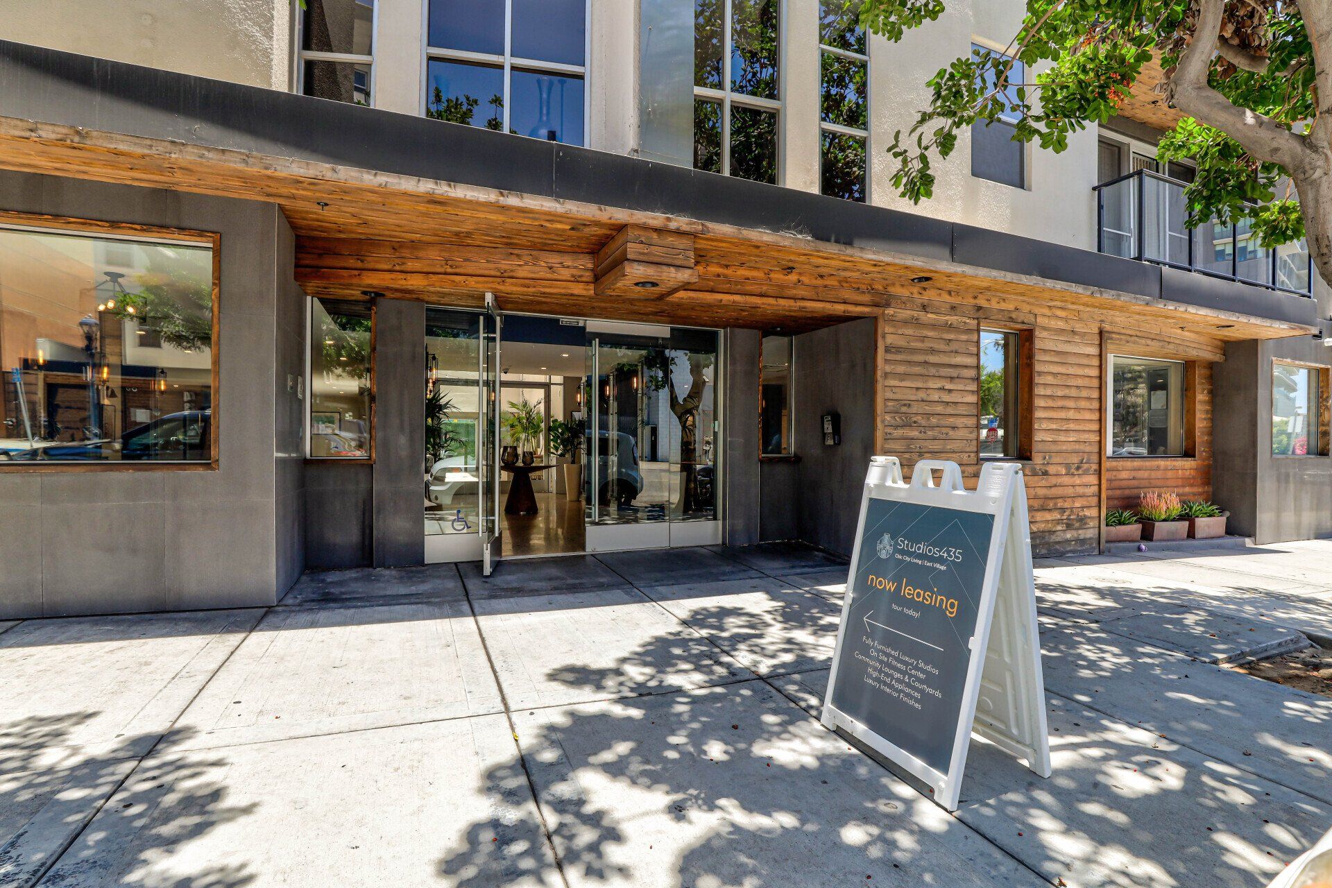 Exterior entrance of apartments