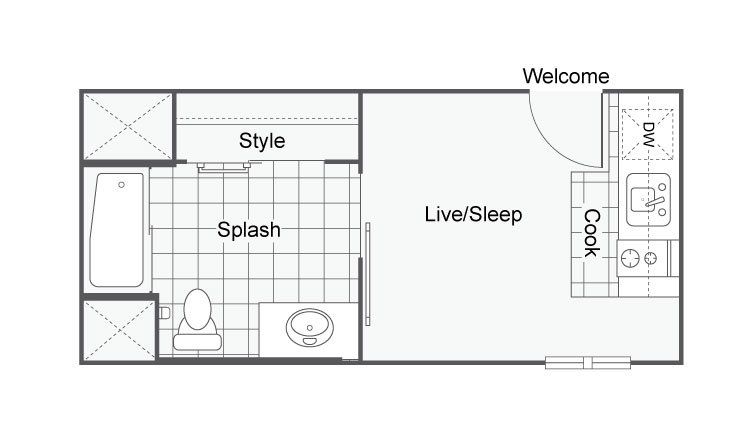 193 sq. ft. Floor Plan