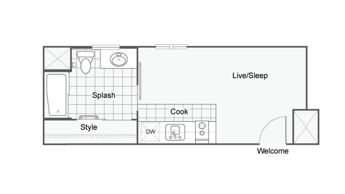 258-264 Sq. Ft. Floor Plan