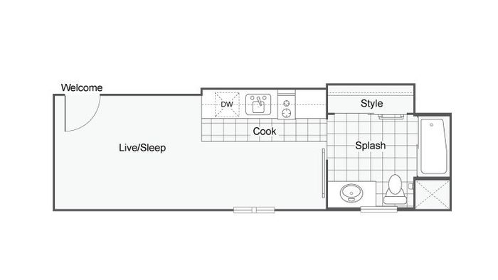 274 Sq. Ft. Floor Plan