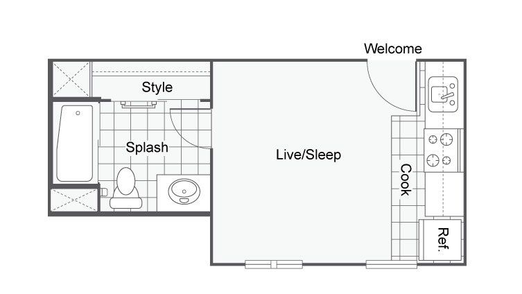 306 Sq. Ft. Floor Plan