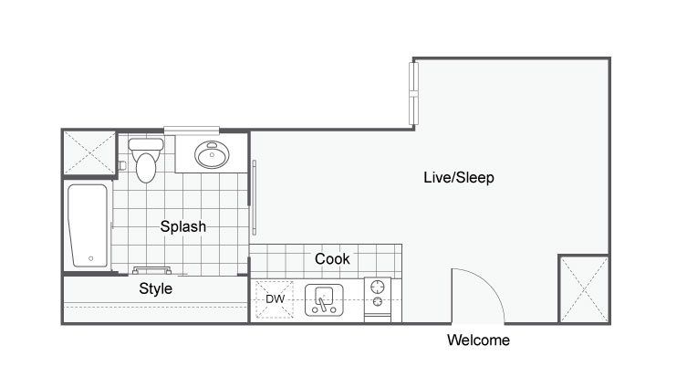 309 Sq. Ft. Floor Plan