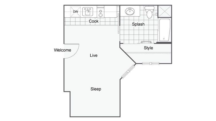 324 Sq. Ft. Floor Plan