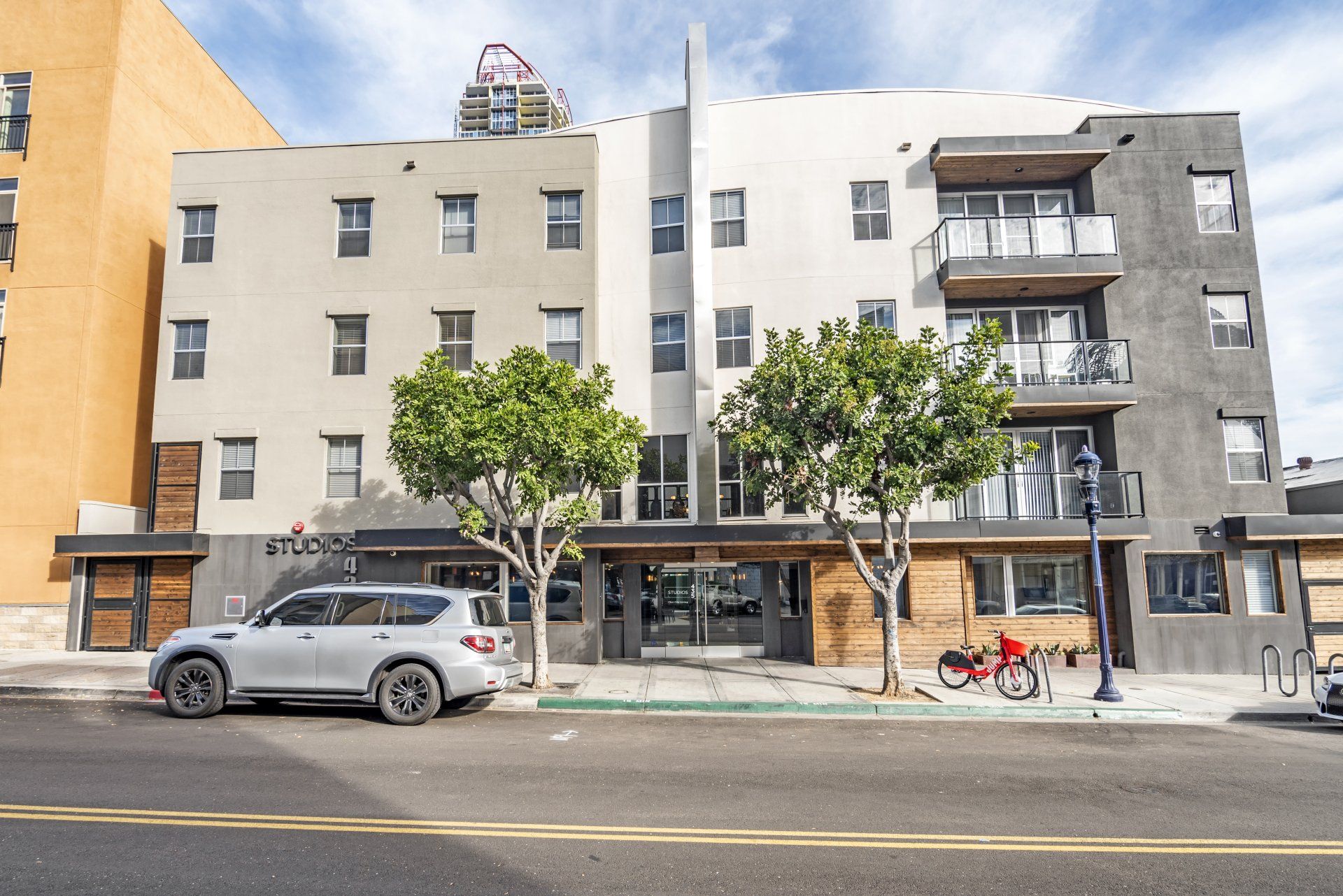 Exterior of apartment building