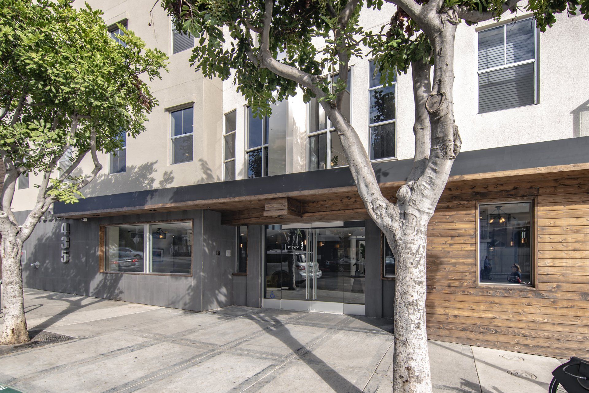 Exterior entrance of apartments