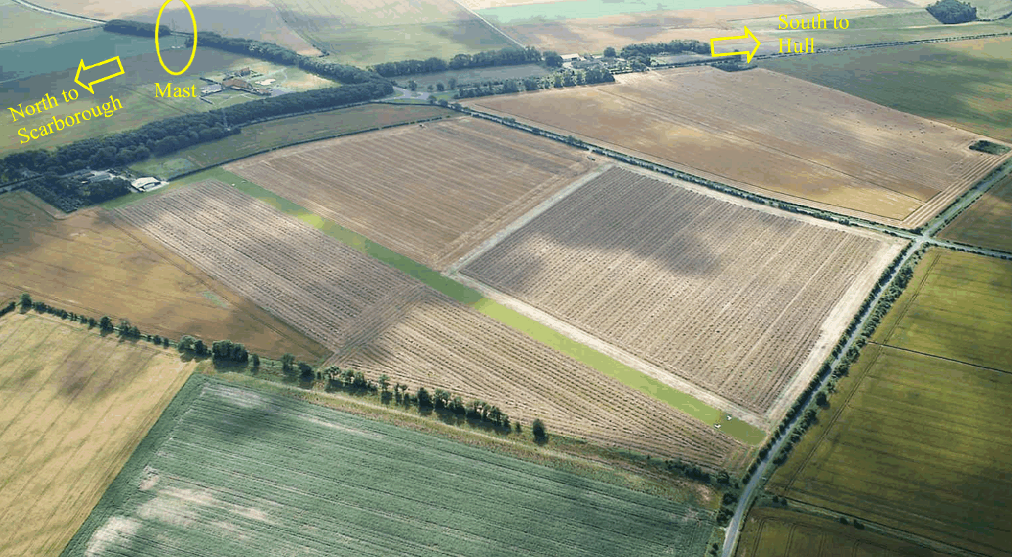 Aerial view of the mast location.