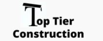 A black and white logo for top tier construction