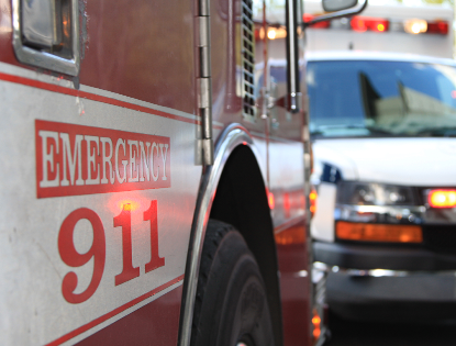 An emergency vehicle with the number 911 on it