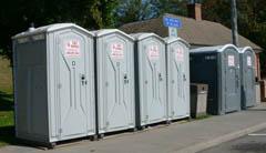 Row of Portable Toilets — Station, VA — C & S Disposal