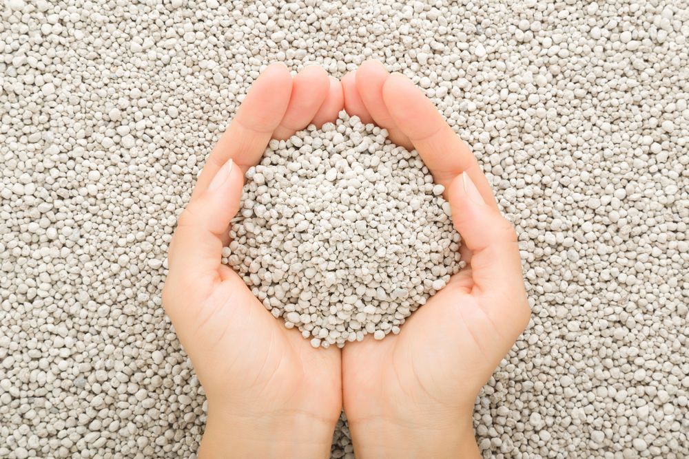 Woman Palms Holding Gray Complex Fertiliser Granules — Farming Equipment & Livestock Troughs in Crows Nest, QLD