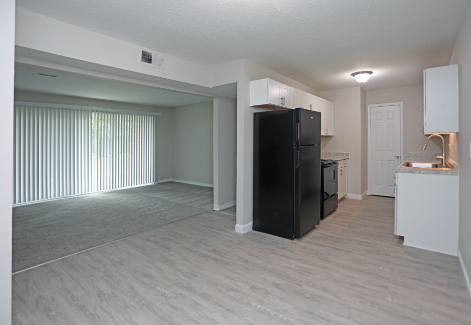 View of living room from kitchen