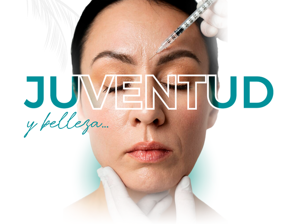 Una mujer recibe una inyección de botox en la frente.
