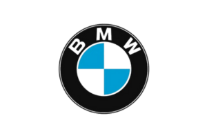 A blue and white bmw logo on a white background
