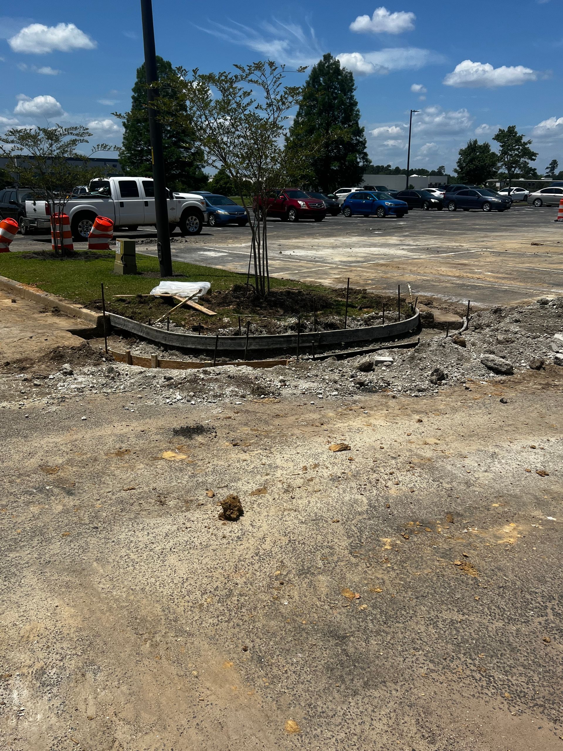 A lot of cars are parked in a parking lot