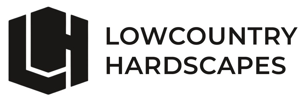 The logo for Lowcountry Hardscapes is black and white.