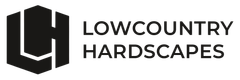 The logo for Lowcountry Hardscapes is black and white.