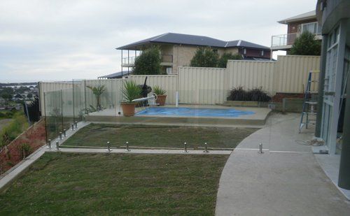 Glass balustrades after glazing in Traralgon