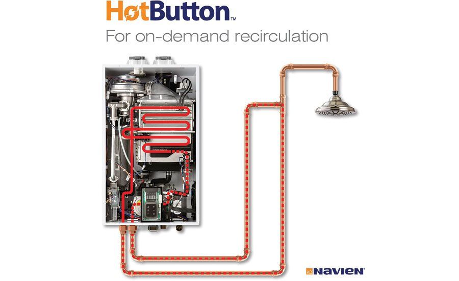 A picture of a hot button for on demand recirculation