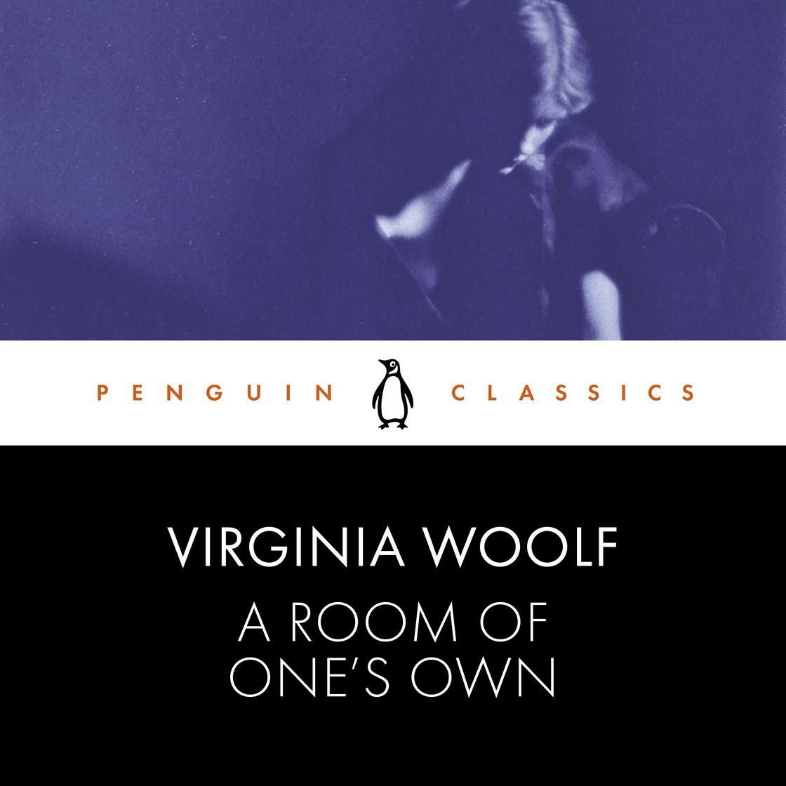 Cover art: A Room of One's Own by Virginia Woolf, Penguin Classics. Purple/black. Silhouette.