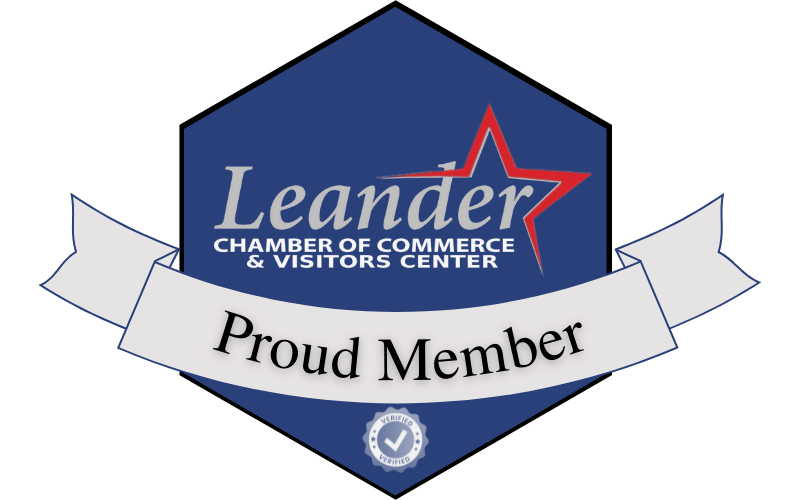 Leander chamber of commerce and visitors center proud member logo