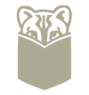 A raccoon is sticking its head out of a book.