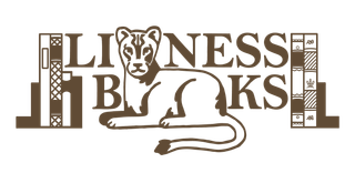 A logo for lioness books with a lion on it