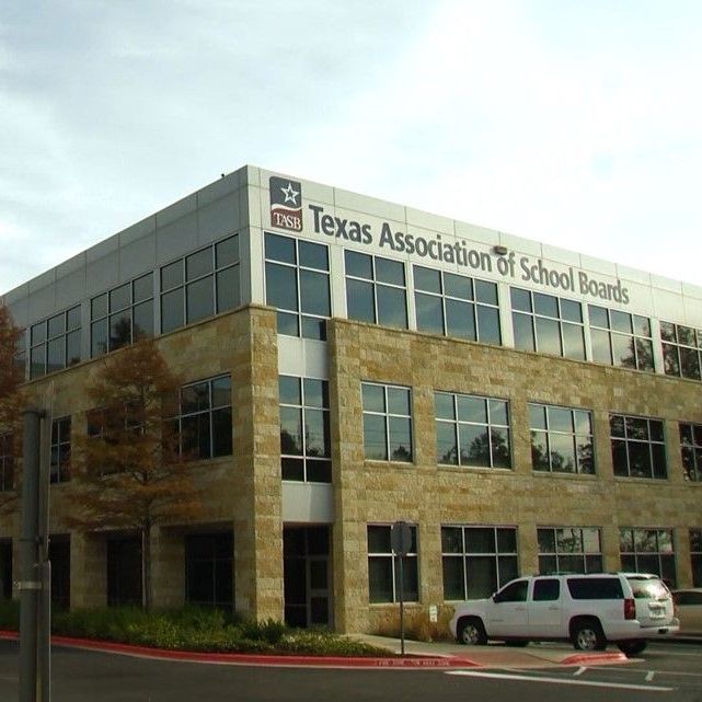 The outside view of a building for the Texas Association of School Boards