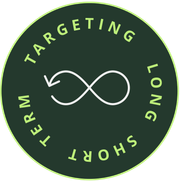 A green circle with the words targeting long term short