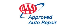 Aaa approved auto repair logo on a white background