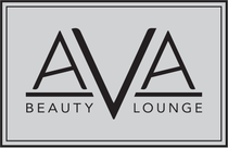 A black and white logo for ava beauty lounge