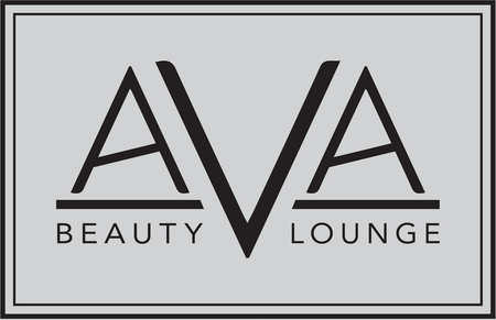 A black and white logo for ava beauty lounge