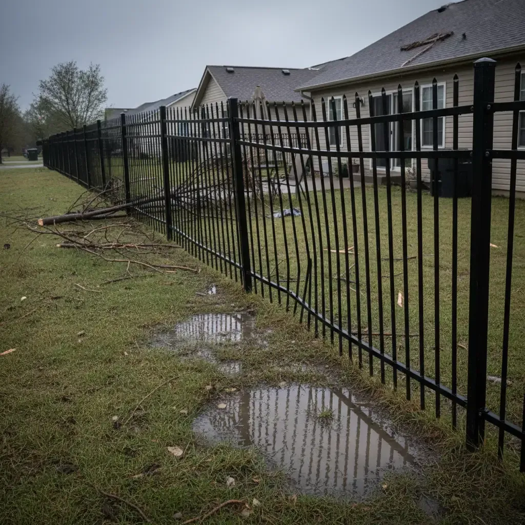 damaged aluminum fence in houston