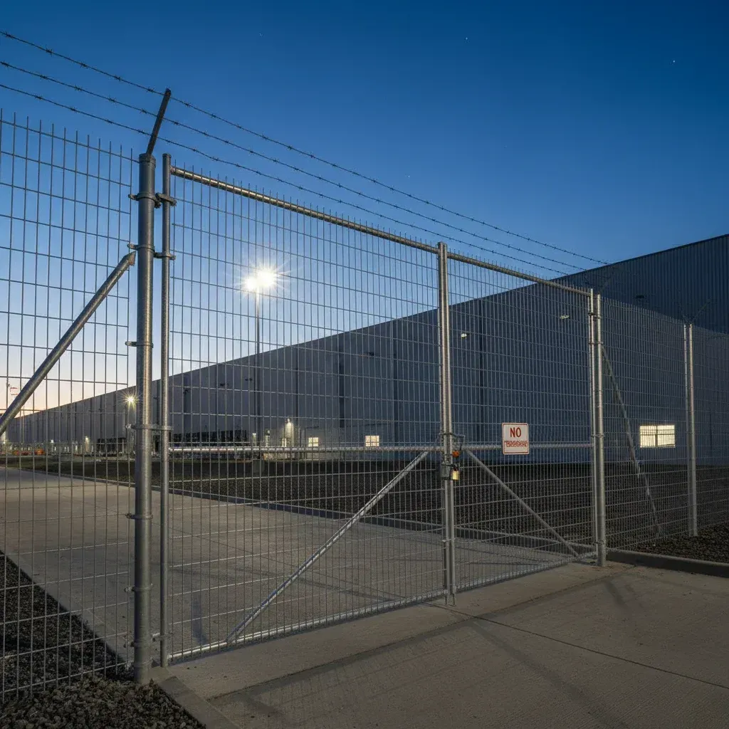chain link fence outside of commercial property