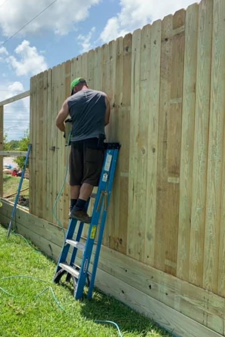 wood fence repair in Houston built by Houston