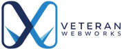 Logo of Veteran Webworks: blue abstract 
