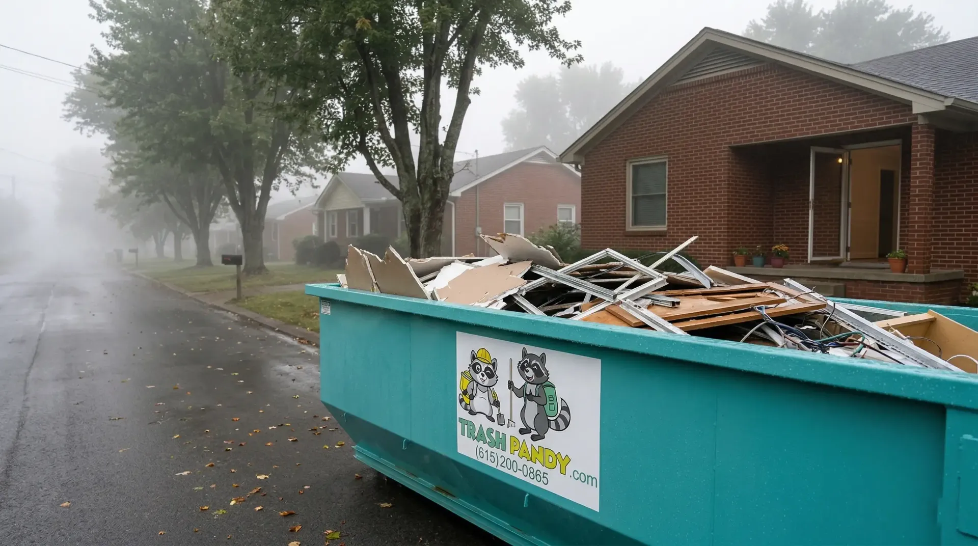Trash Pandy residential dumpster at home cleanout project Murfreesboro TN