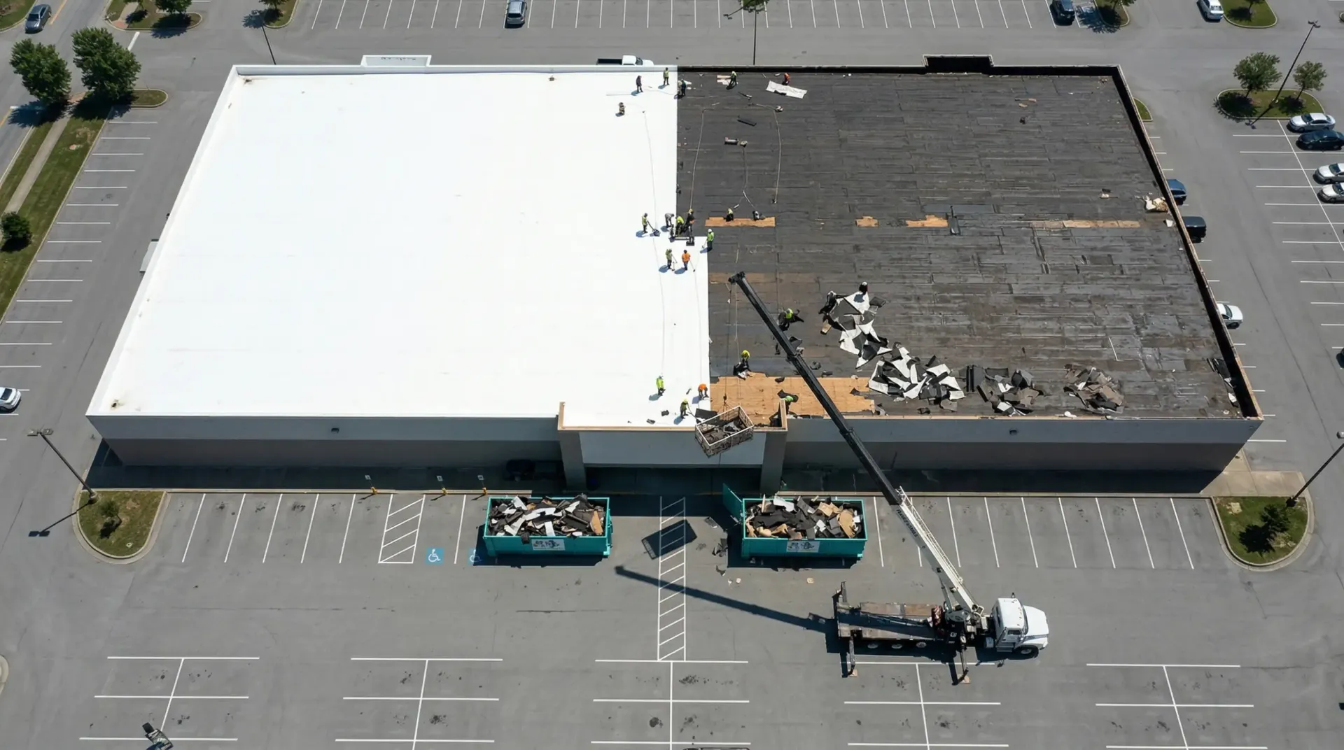 Trash Pandy dumpster at a roofing project in Smyrna Tennessee