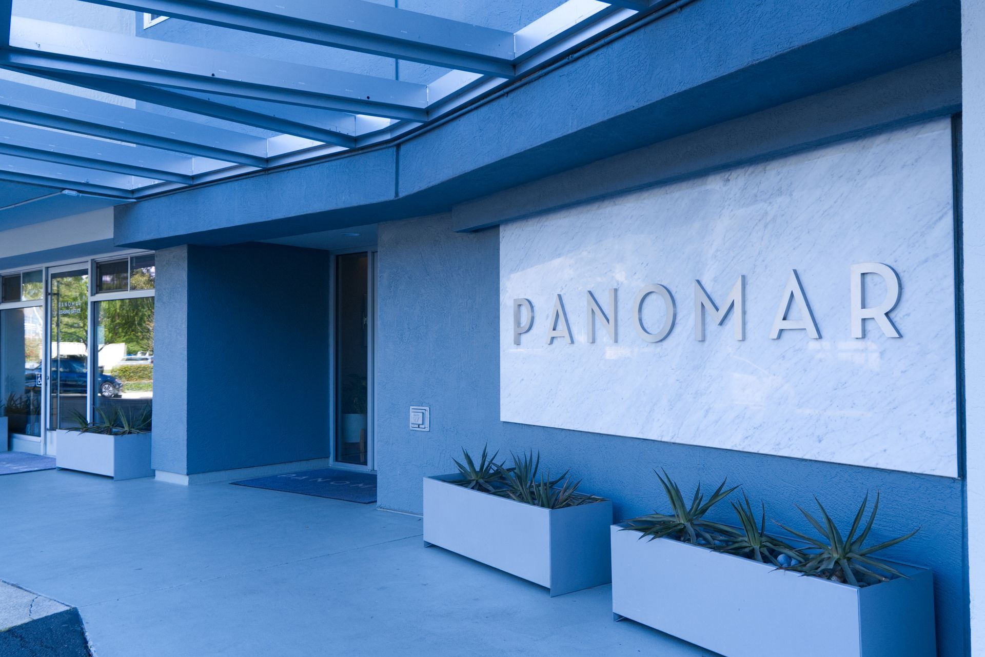 front sign panomar building