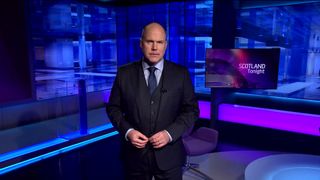 TV Newsreader John MacKay presenting STV's Scotland Tonight programme