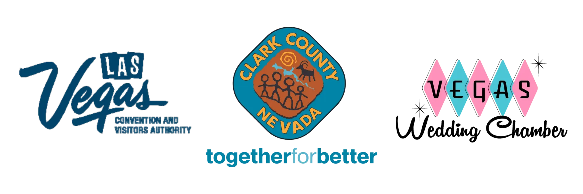 Logos for las vegas clark county and vegas wedding chamber