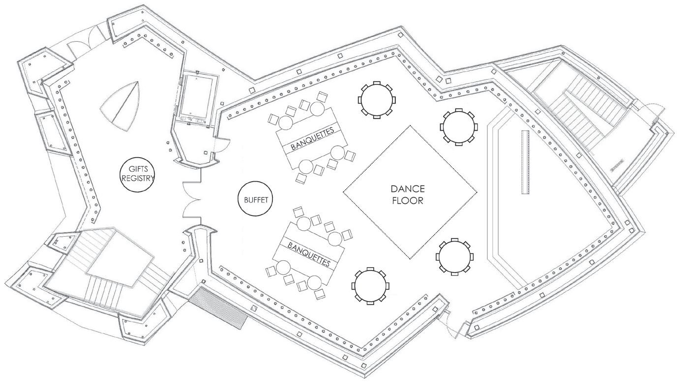 Chapel Level Floor Plan – Reception Configuration