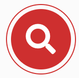 A magnifying glass icon in a red circle on a white background.