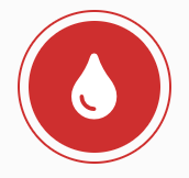 A red circle with a white drop inside of it.