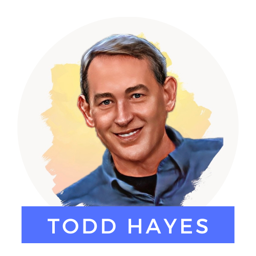 A portrait of a man with the name todd hayes on it.