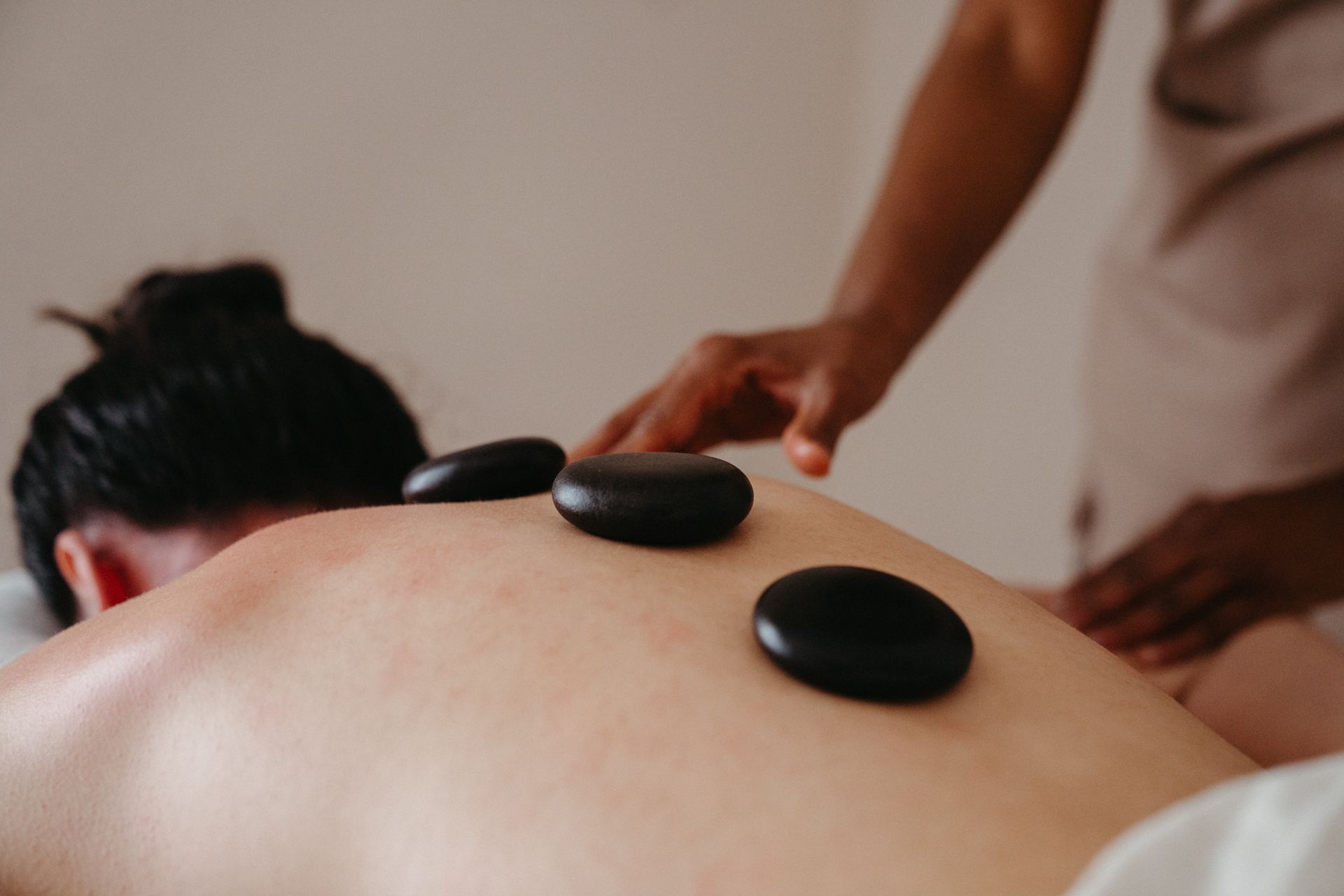 Massage table set up in a client's living space