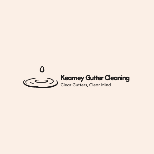 A black and tan Kearney gutter cleaning website logo. 