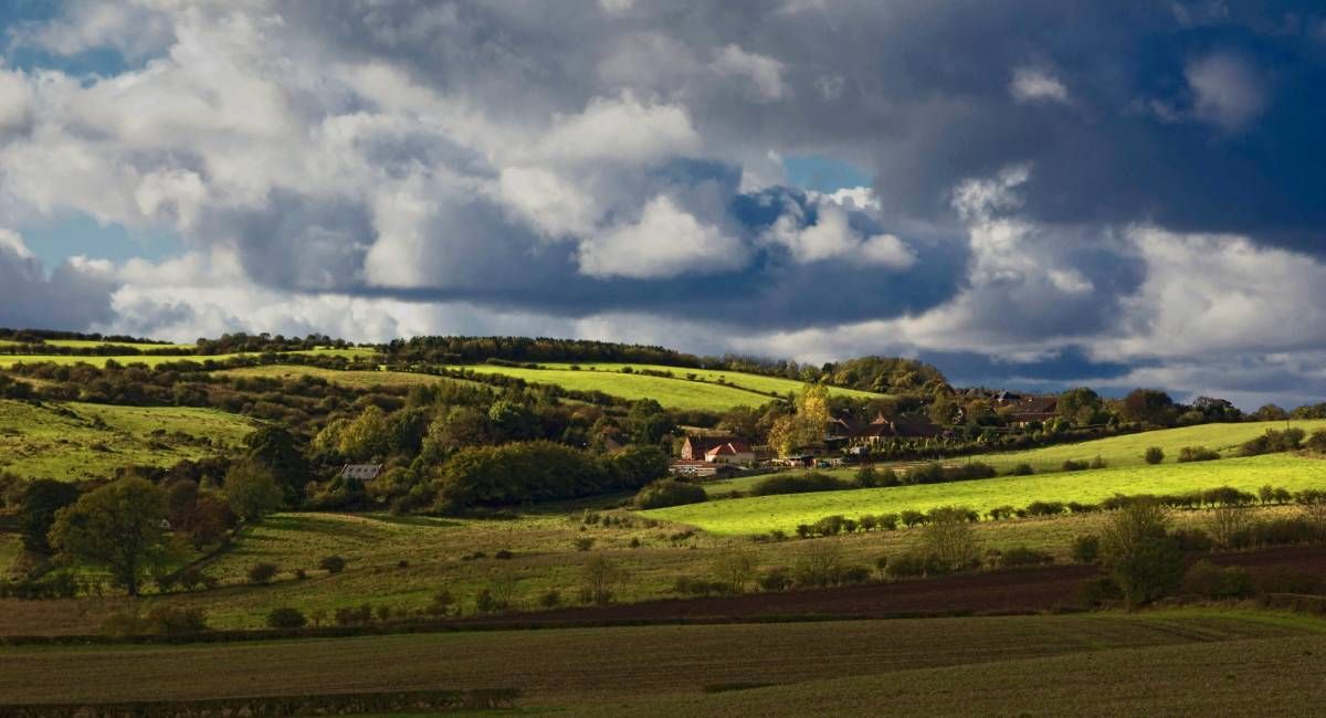 Photo of fields and countryside with Fetchify traditional, postal and ceremonial counties