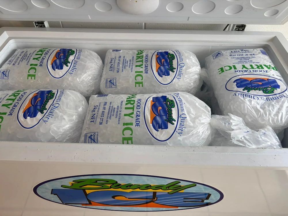 A Freezer Filled With Bags of Party Ice — Bundy Ice in Bundaberg East, QLD