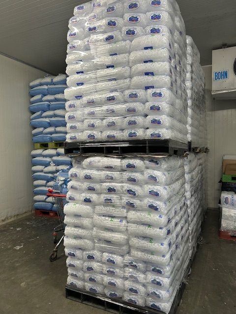 A Warehouse Filled With Lots of Bags of Ice Stacked on Top of Each Other — Bundy Ice in Bundaberg East, QLD